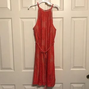 New York & Company Coral Lace Dress